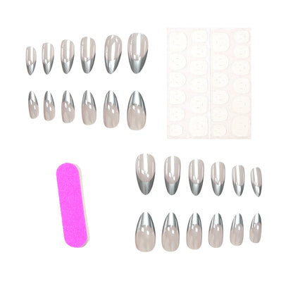 Metallic French Tip Nagelverstärkungen Brehn