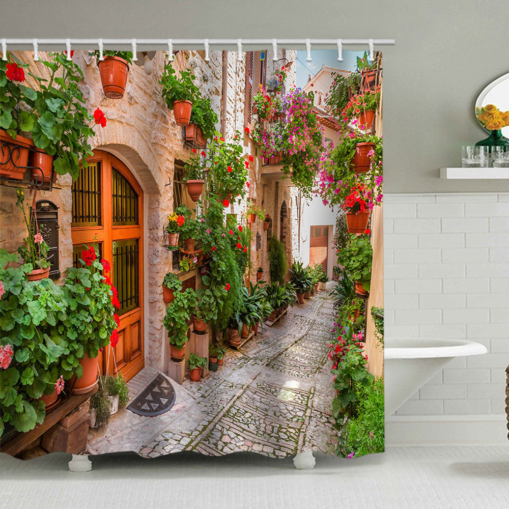 Floral Lane-inspirierte Duschvorhang Brehn