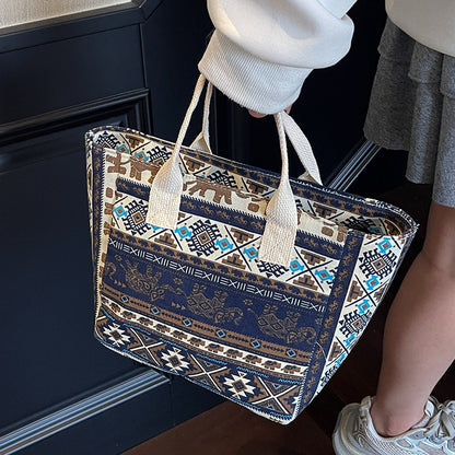 Geometrisches Druck-Canvas-Shopper-Bag