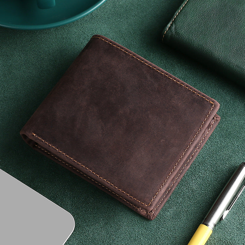 Premium Leder Bi-Fold Münz Brieftasche