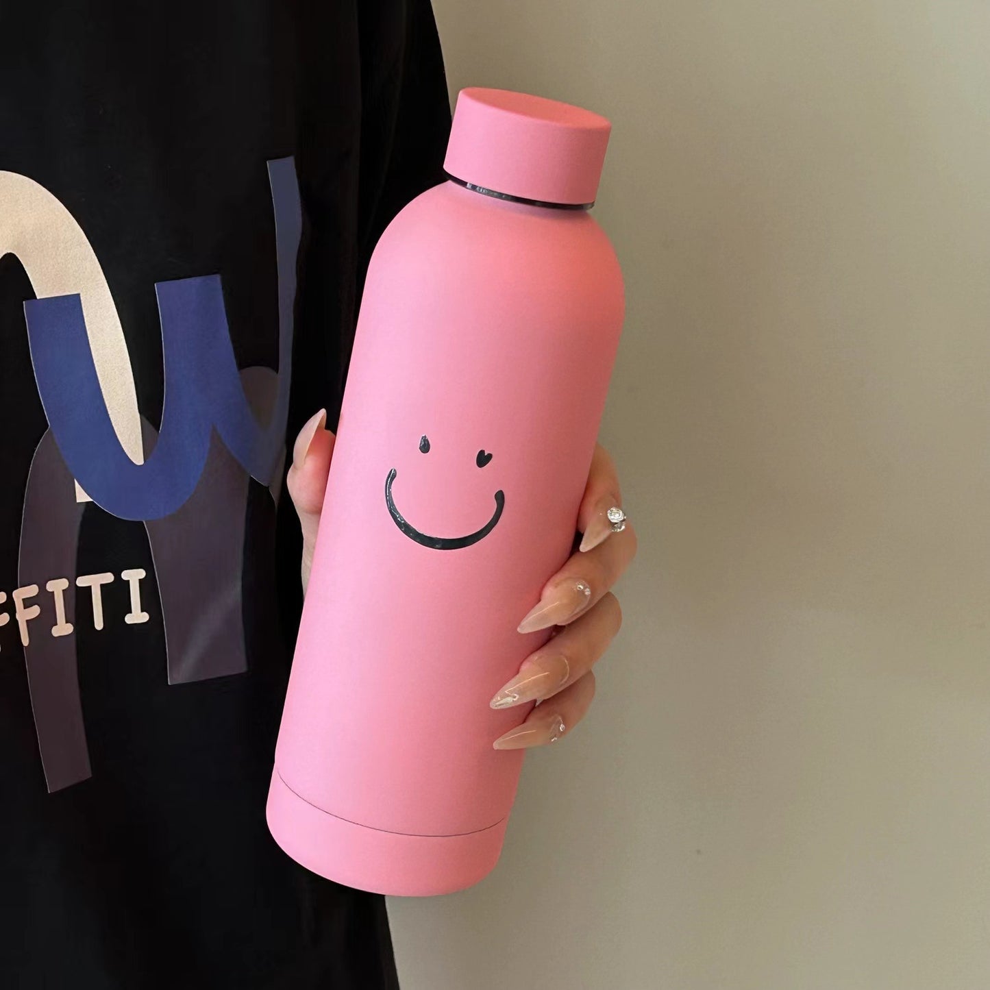 Damen Isolierflasche mit fröhlichem Lächelmotiv Brehn