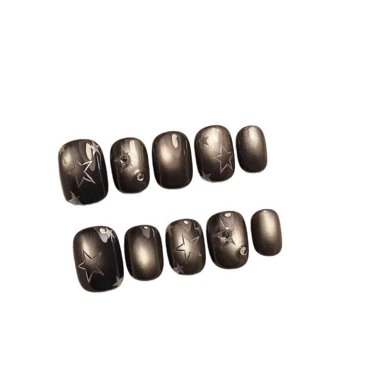 Dekoratives Press-On Nagelkunst-Set mit Stern-Designs