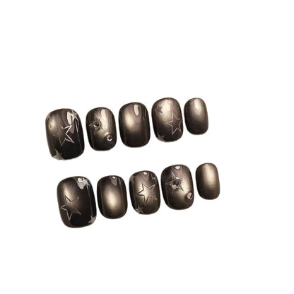 Dekoratives Press-On Nagelkunst-Set mit Stern-Designs