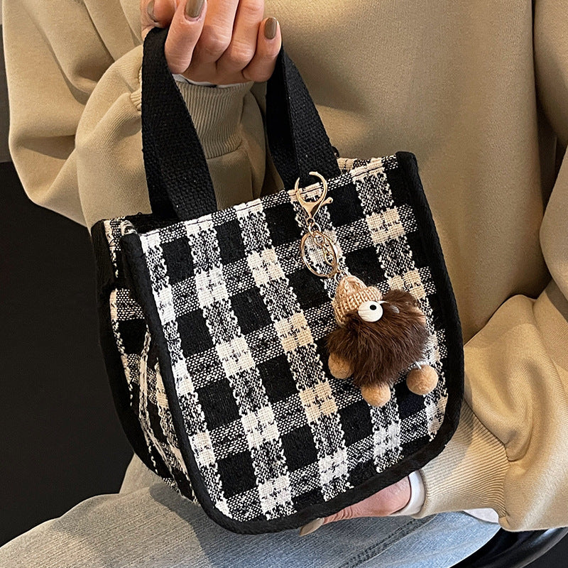Charmante Karos Schulter Tote Bag