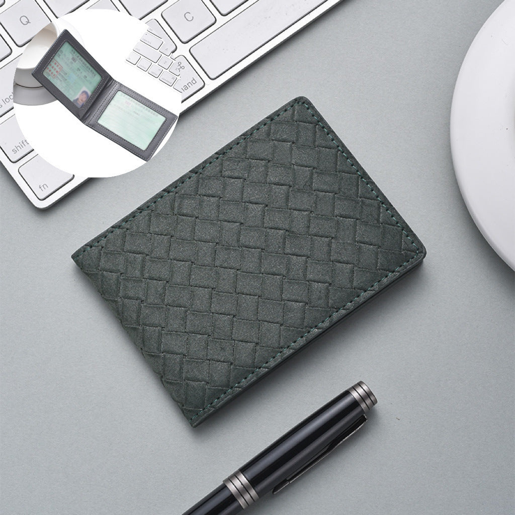 Stylische Woven Leather Cardholder Brehn