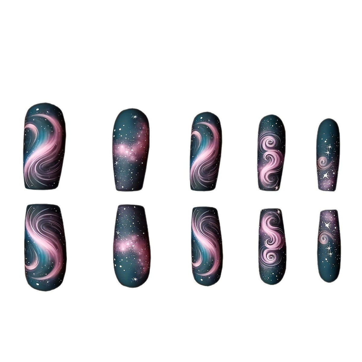 Künstlerische galaktische Nagelverzierungen Brehn