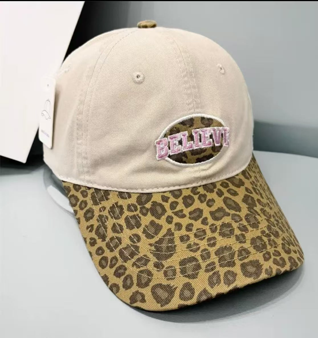 Damen Freizeit Leopard Druck Baseballmütze Brehn