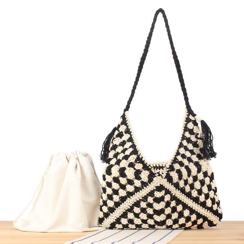 Handtasche mit Kunstvollem Makramee-Design und Strapazierfähigem Innenbeutel Brehn