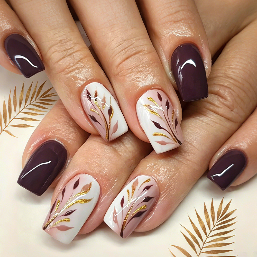 Elegante Botanische Nagelkunst Press-On Set Brehn