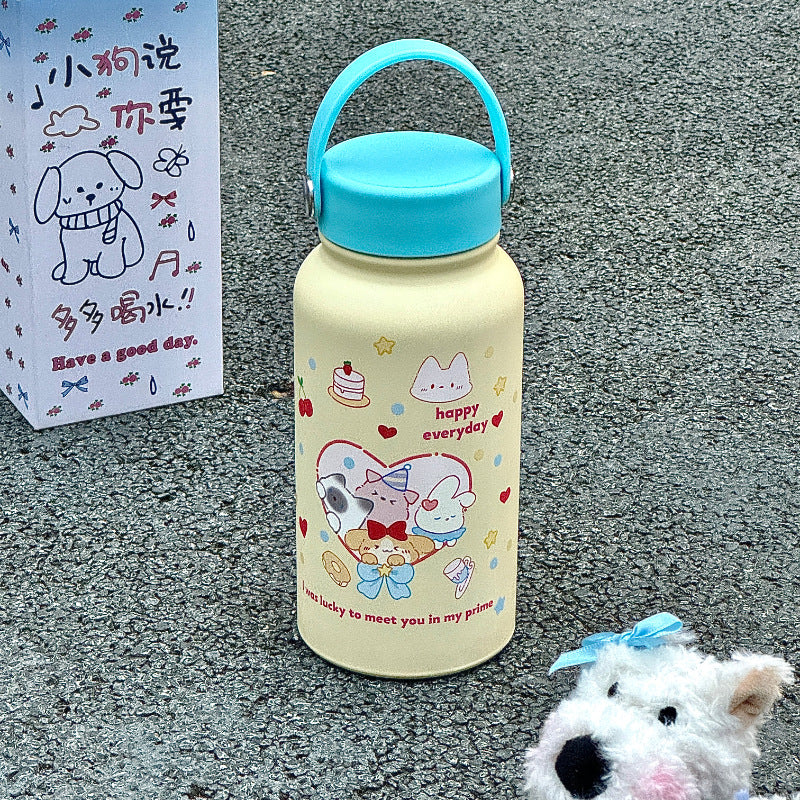 Damen Isoliertrinkflasche mit lustigem Katzenmotiv Brehn