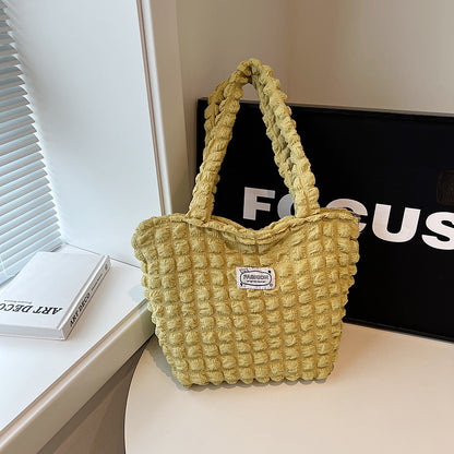 Strukturierter Stoff Schultertasche