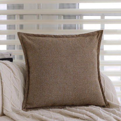 Quadratischer Kissenbezug Brehn aus melierter Tweed‑Bouclé‑Webung mit feiner Kederkante