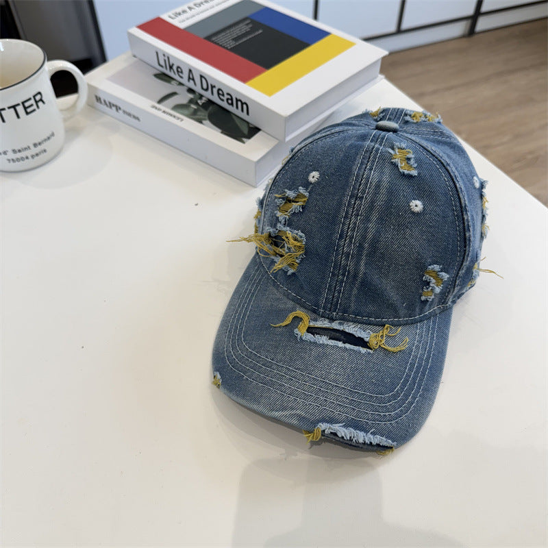 Damen Destroyed Denim Baseball Cap Brehn