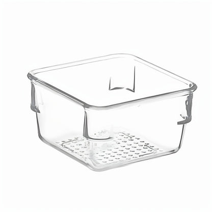 Transparente Kühlschrank-Türablage mit Riffelboden und Clipbefestigung