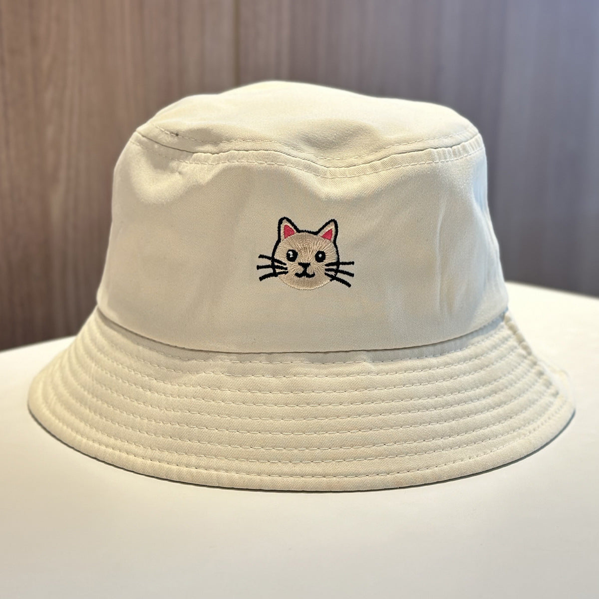 Spaß gestickter Katzen Bucket Hat