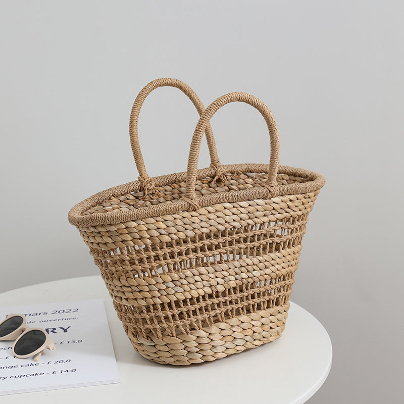 Handgefertigte Rattan-Tasche mit Einem Abnehmbaren Futtereinsatz Brehn