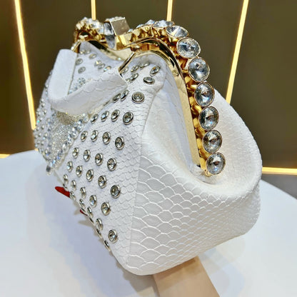 Luxuriöse mit Kristallen verzierte Abendhandtasche