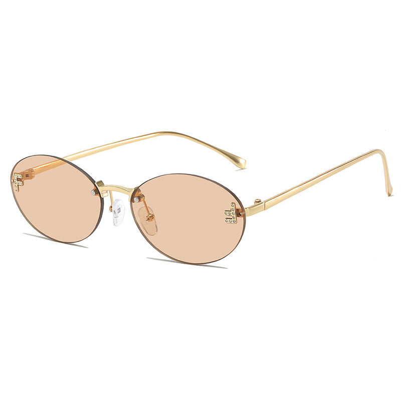 Elegante Metall-Oval-Sonnenbrille Brehn