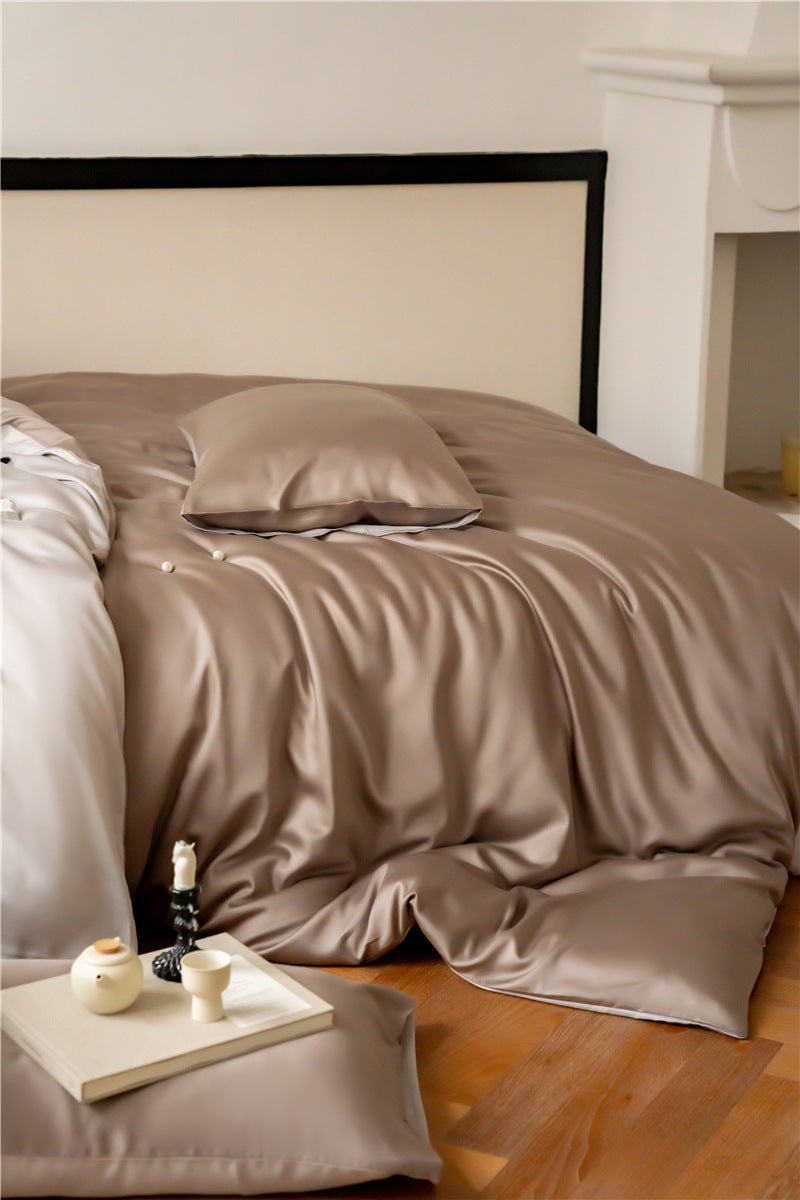 Seidiges Satin-Bettwäsche-Set