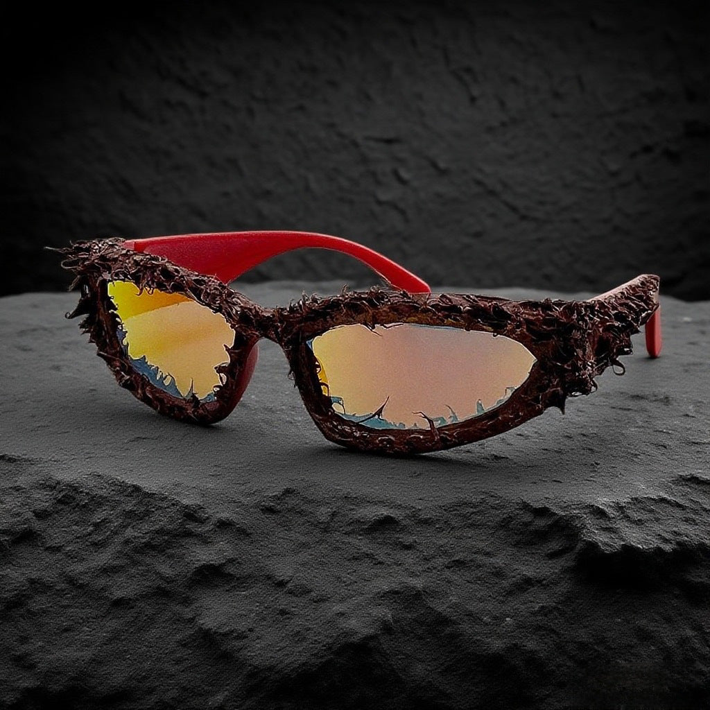 Damen Sportliche Sonnenbrille mit innovativem, kunstvollem Rahmen Brehn
