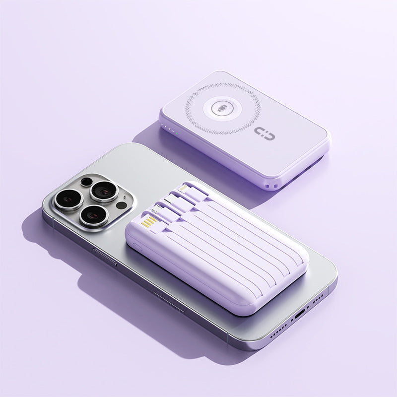 Kompakte Powerbank mit Integriertem Ladekabel und Schnellladefunktion Brehn