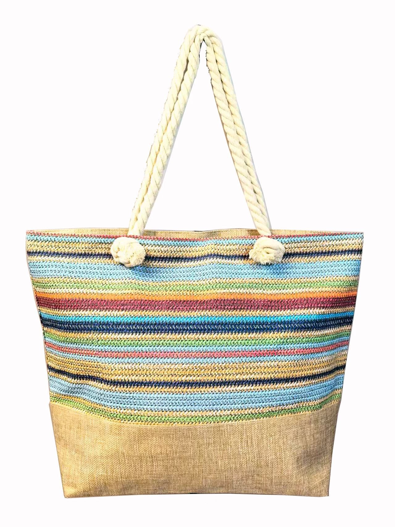 Große Strandtasche mit Geflochtenen Handles Brehn
