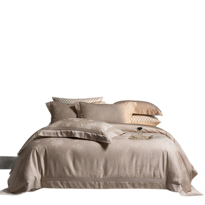 Luxus Damask Jacquard Satingewebe Bettwäsche Set mit Hotelstil Saum