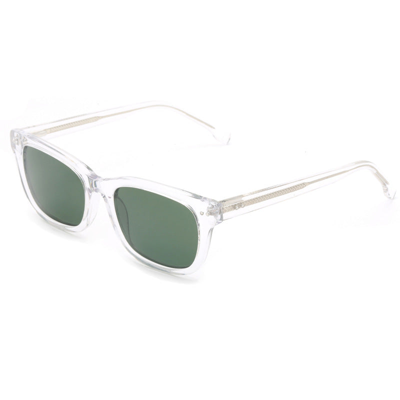 Damen trendige quadratische Sonnenbrille mit transparentem Rahmen Brehn