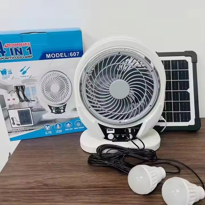 Damen tragbarer 4-in-1 Solarventilator mit LED-Lampe Brehn
