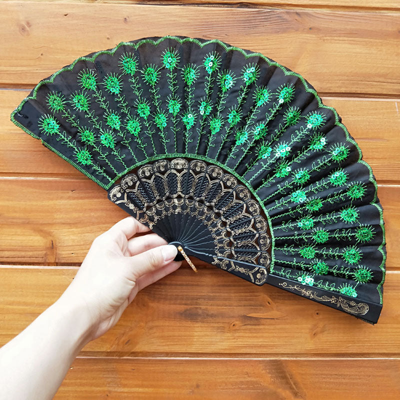Damen hochwertiger Spitzenfächer mit kunstvollen floralen Motiven Brehn