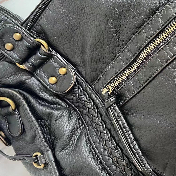 Damen Schultertasche PU-Leder geräumig mit Laptopfach und verstellbarem Schulterriemen | Brehn