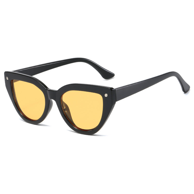 Damen Cat-Eye Sonnenbrille mit markantem Tierschrift-Muster Brehn