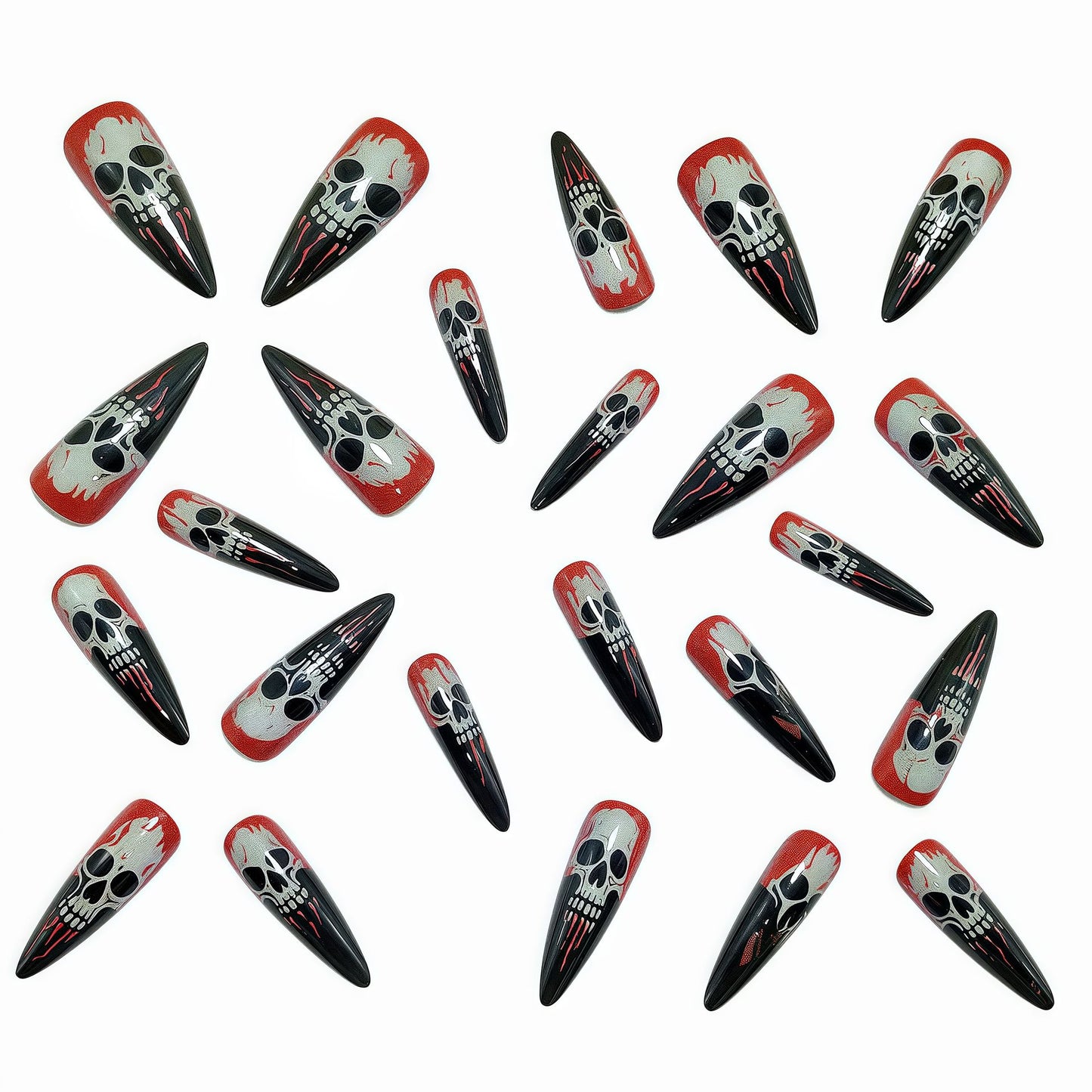 Kunstnägel mit Gruseligem Totenkopf-Design Brehn