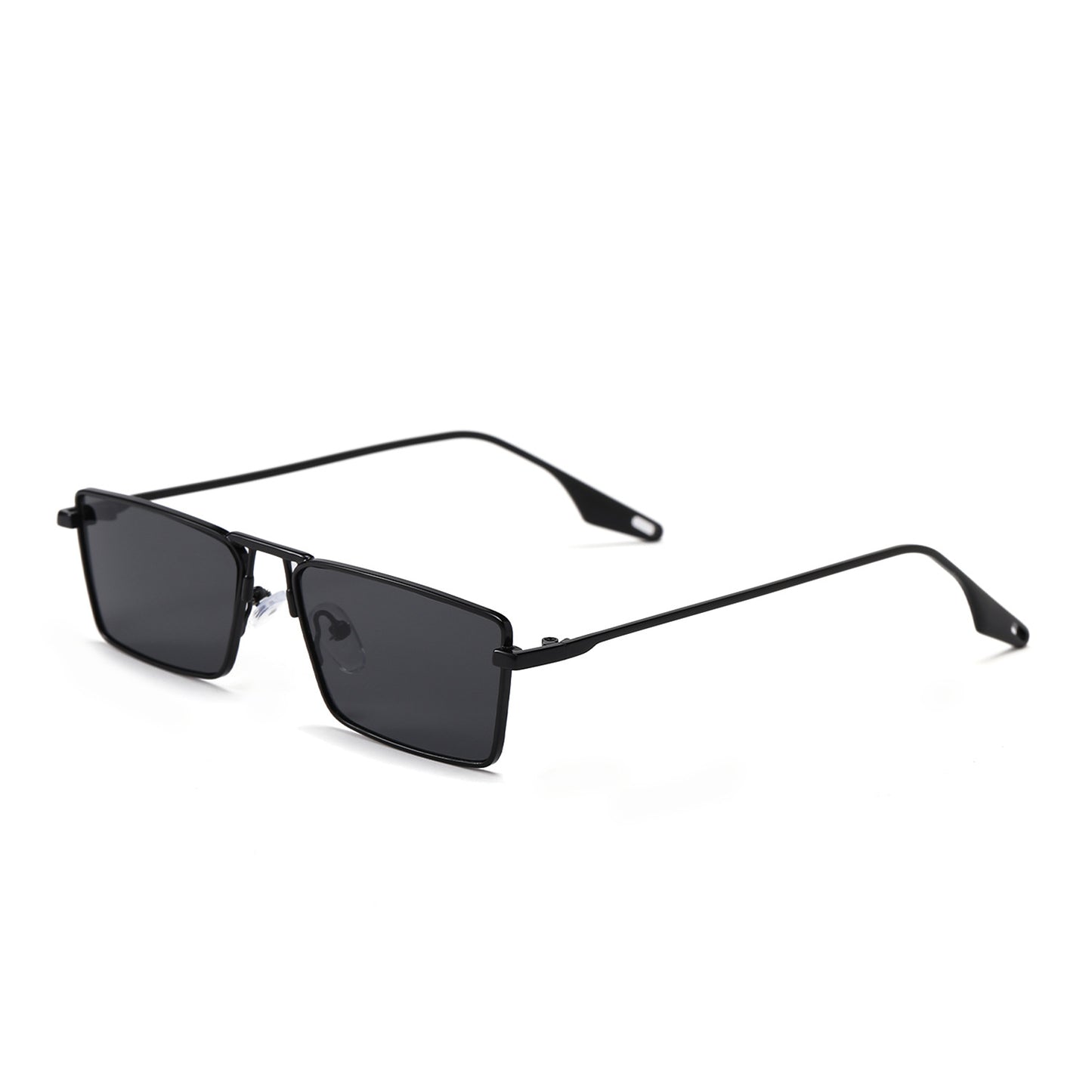 Damen elegante quadratische Sonnenbrille mit schmalem Metallrahmen und UV-Schutz Brehn