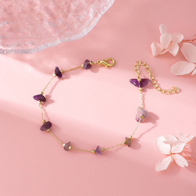 Rose Quartz Charm Fußkettchen Brehn