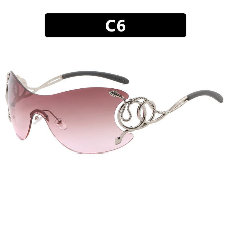 Damen futuristische Sonnenbrille mit verspieltem Design Brehn