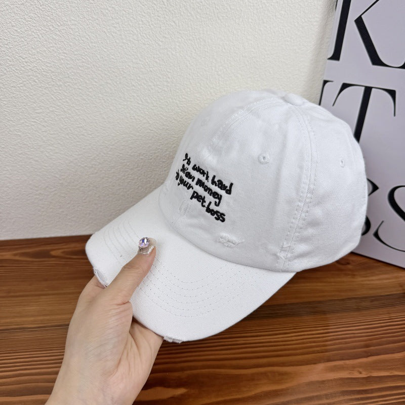 Damen Distressed Denim Statement Cap Brehn