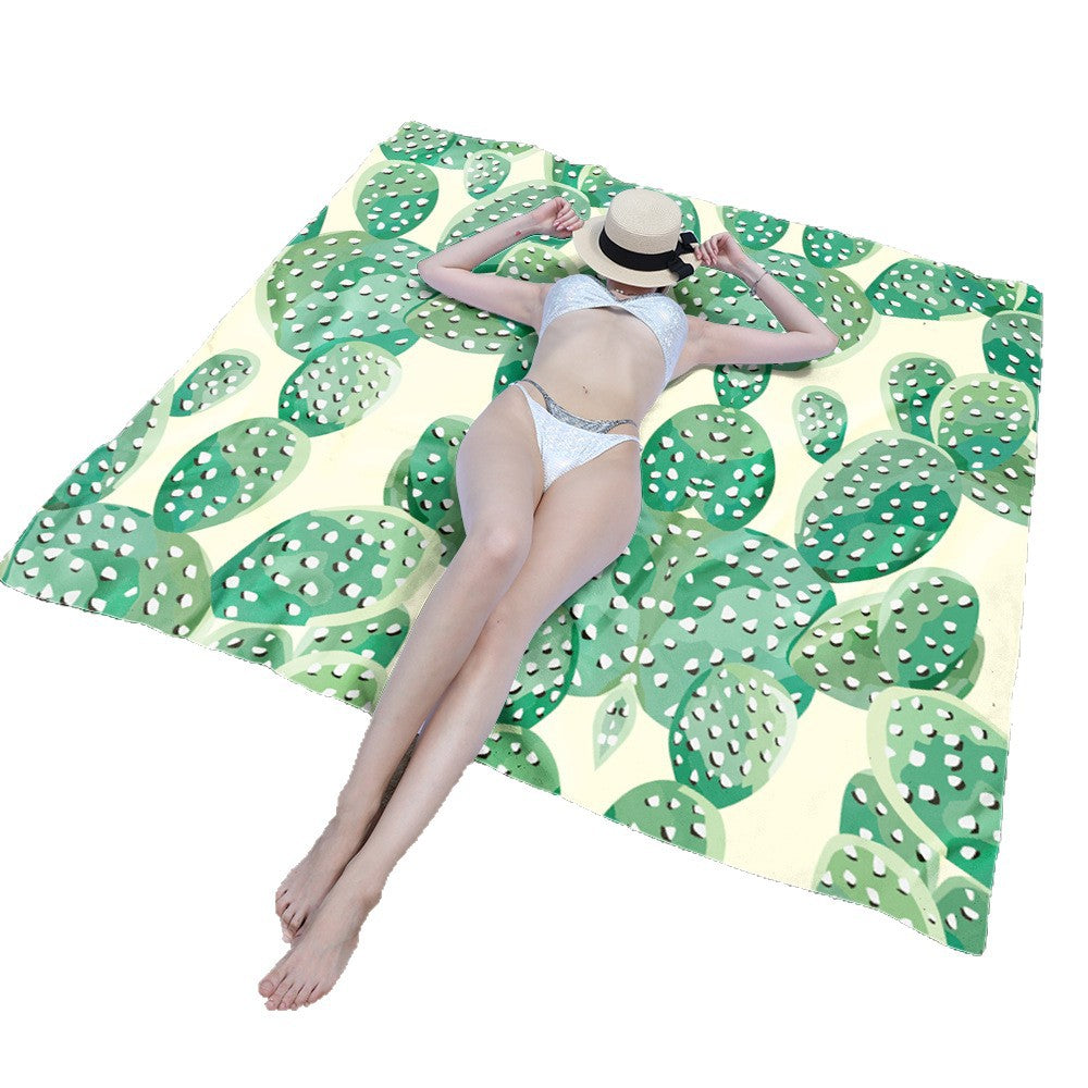 Stranddecke mit floralem Kaktusmuster Brehn