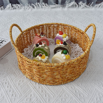 Handgefertigte natürliche Rattan-Aufbewahrungskörbe Set Brehn