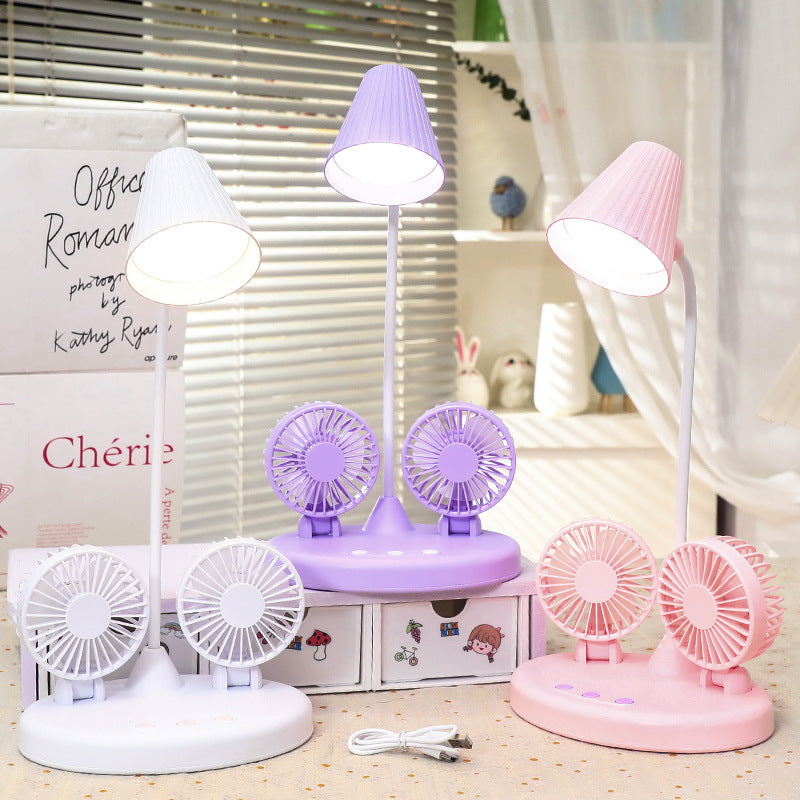 Multifunktionale Schreibtischlampe für Damen mit zwei integrierten Ventilatoren Brehn