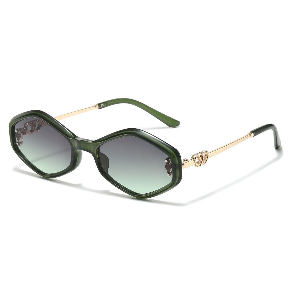 Geometrische Rahmen-Sonnenbrille mit Strass-Akzenten Brehn