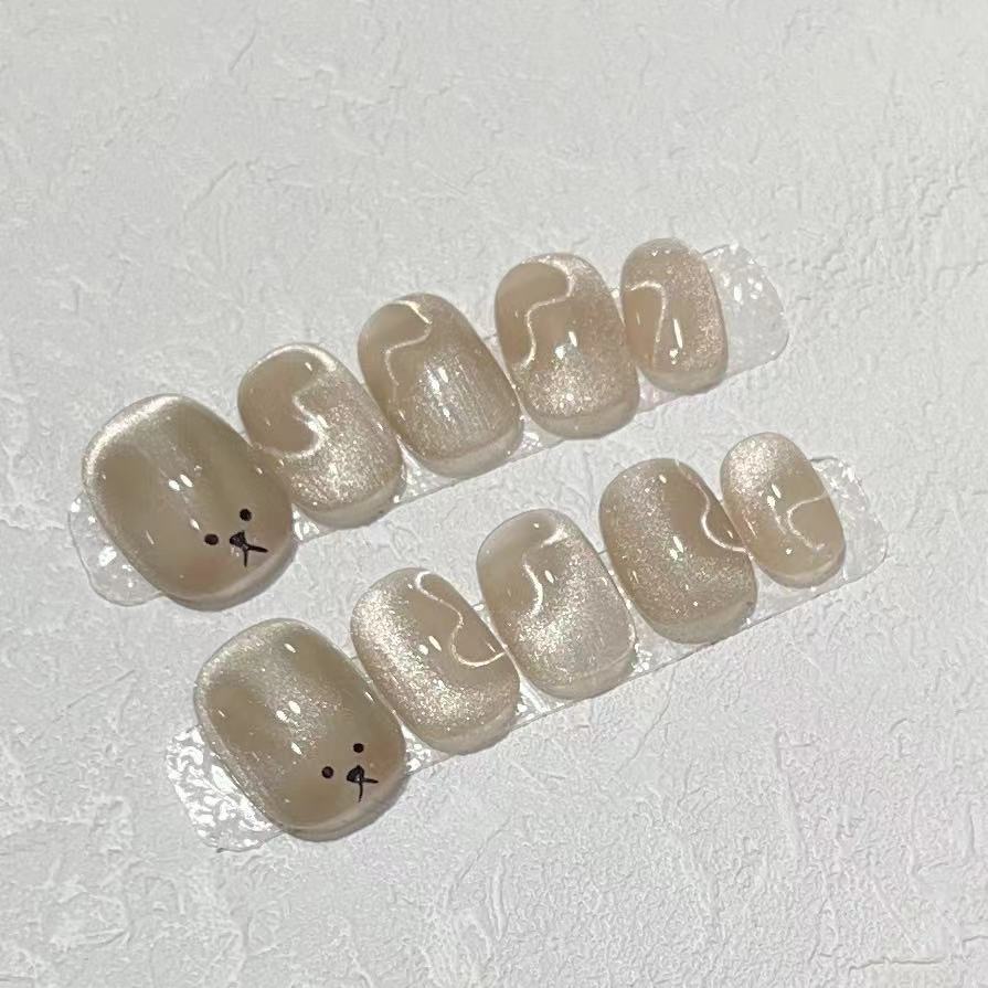 Verspieltes tierisches Druck-Nagelset Brehn