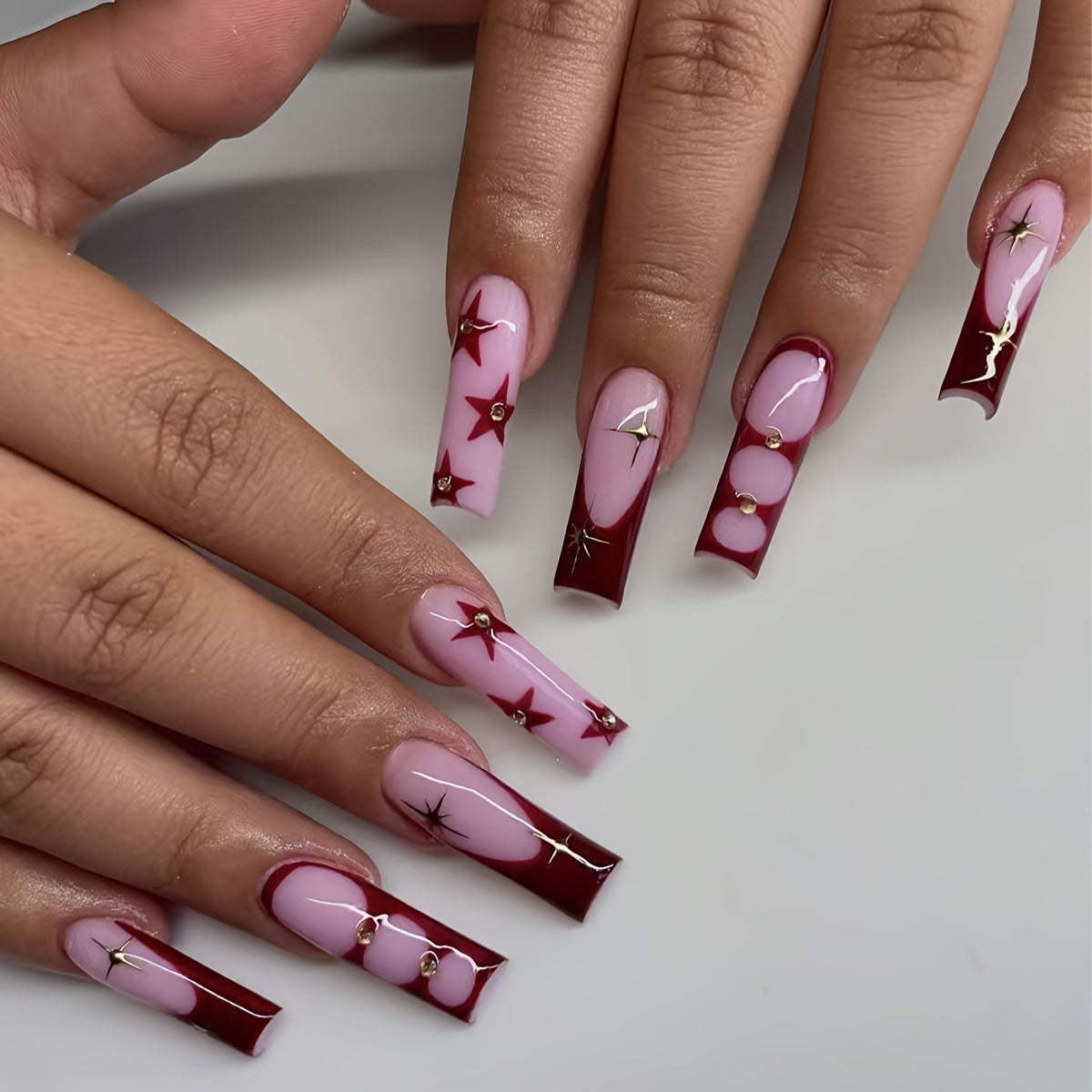 Star-Accent Press-On Nagelkunst Brehn