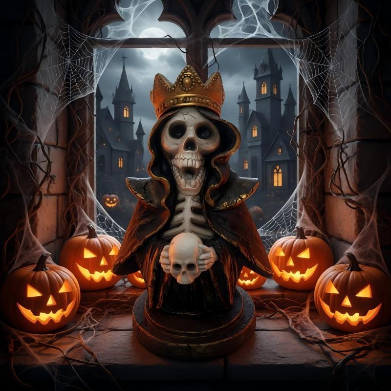 Dekorative Totenkopfstatue Brehn