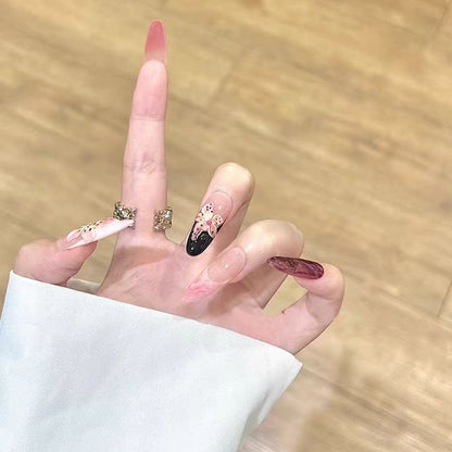 Künstlerisches Floral Press-On Nagelset