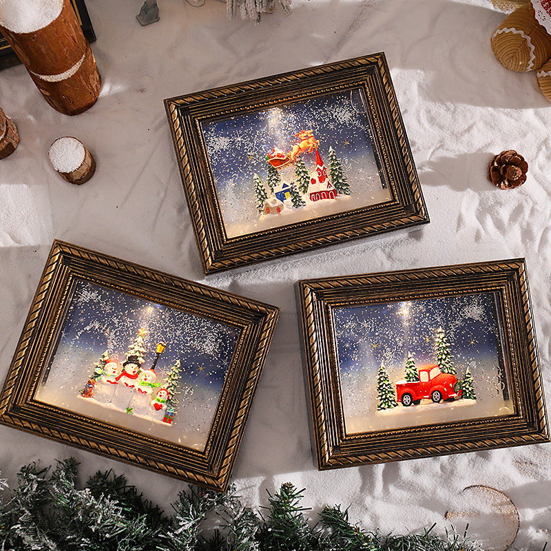Dekoratives Weihnachtsmotiv mit Schneemännern Brehn