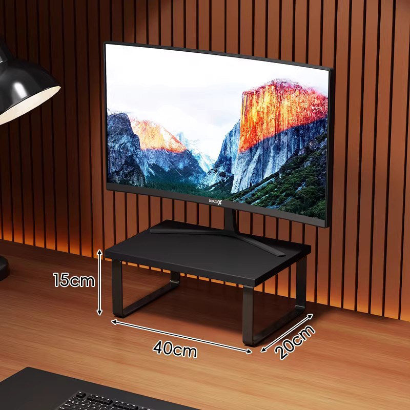 Erhöhter Holzoberfläche Metall Monitorständer mit Unterlage-Regal
