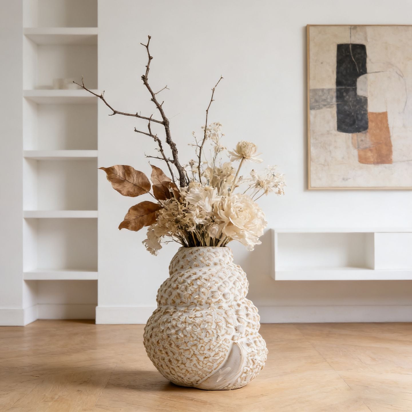 Handgefertigte Schichtkeramikmuschel vase & Mini-Pflanzer