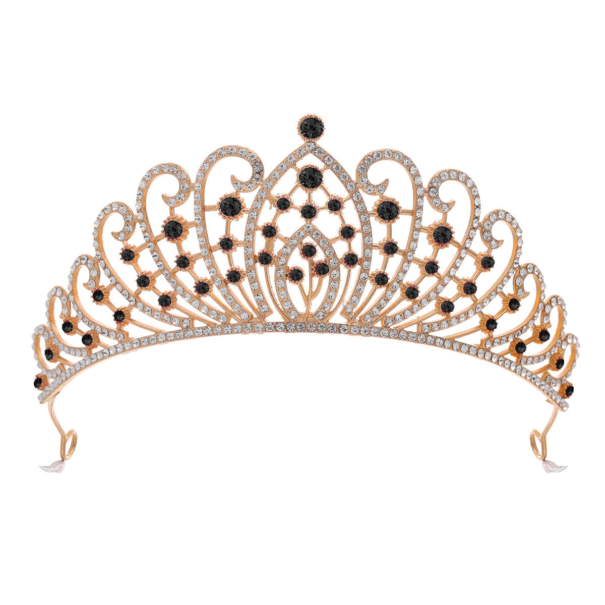 Damen Elegante Strass-Tiara mit floralen Details Brehn