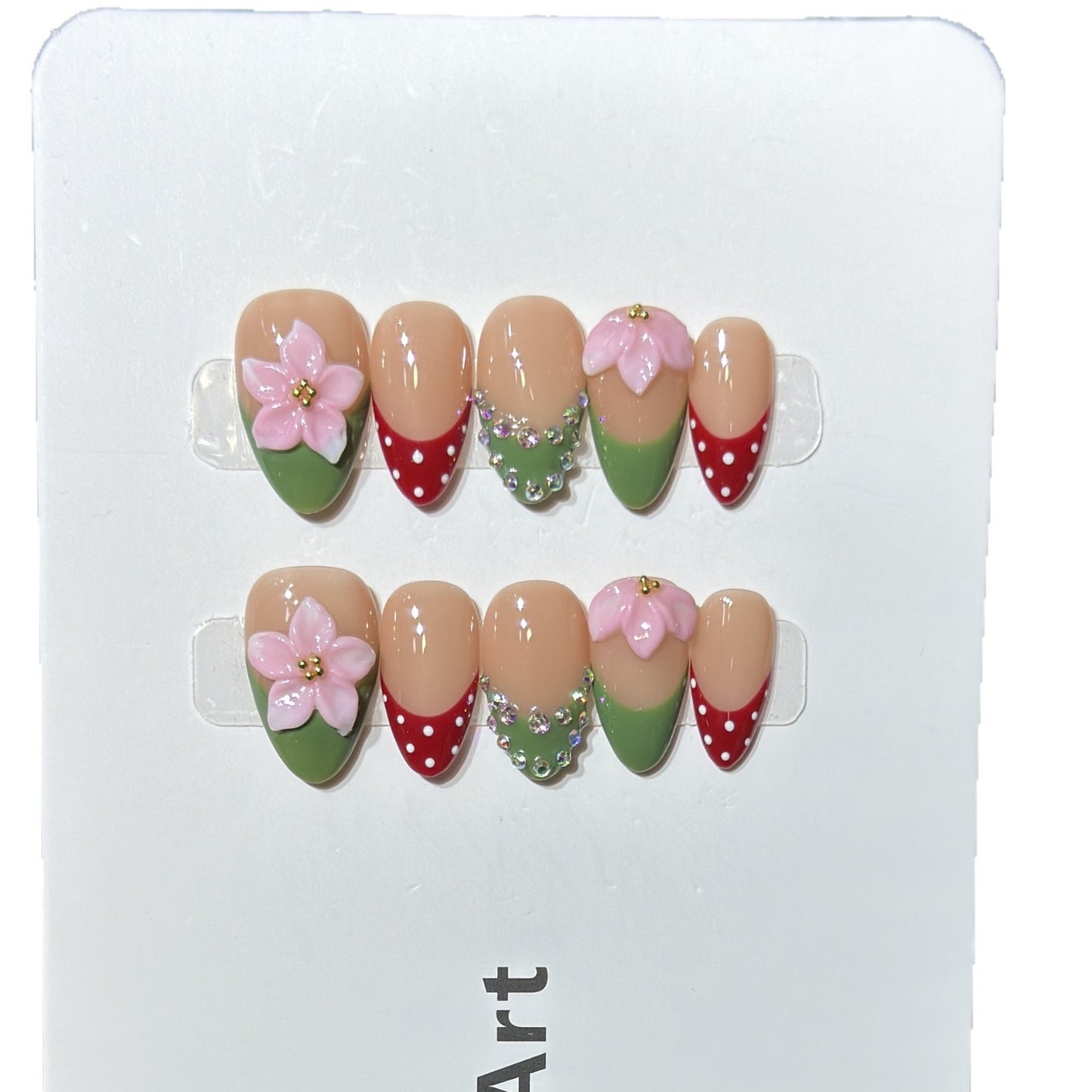 Blumenmuster Dekorativer Press-On Nagelset Brehn 1788224030